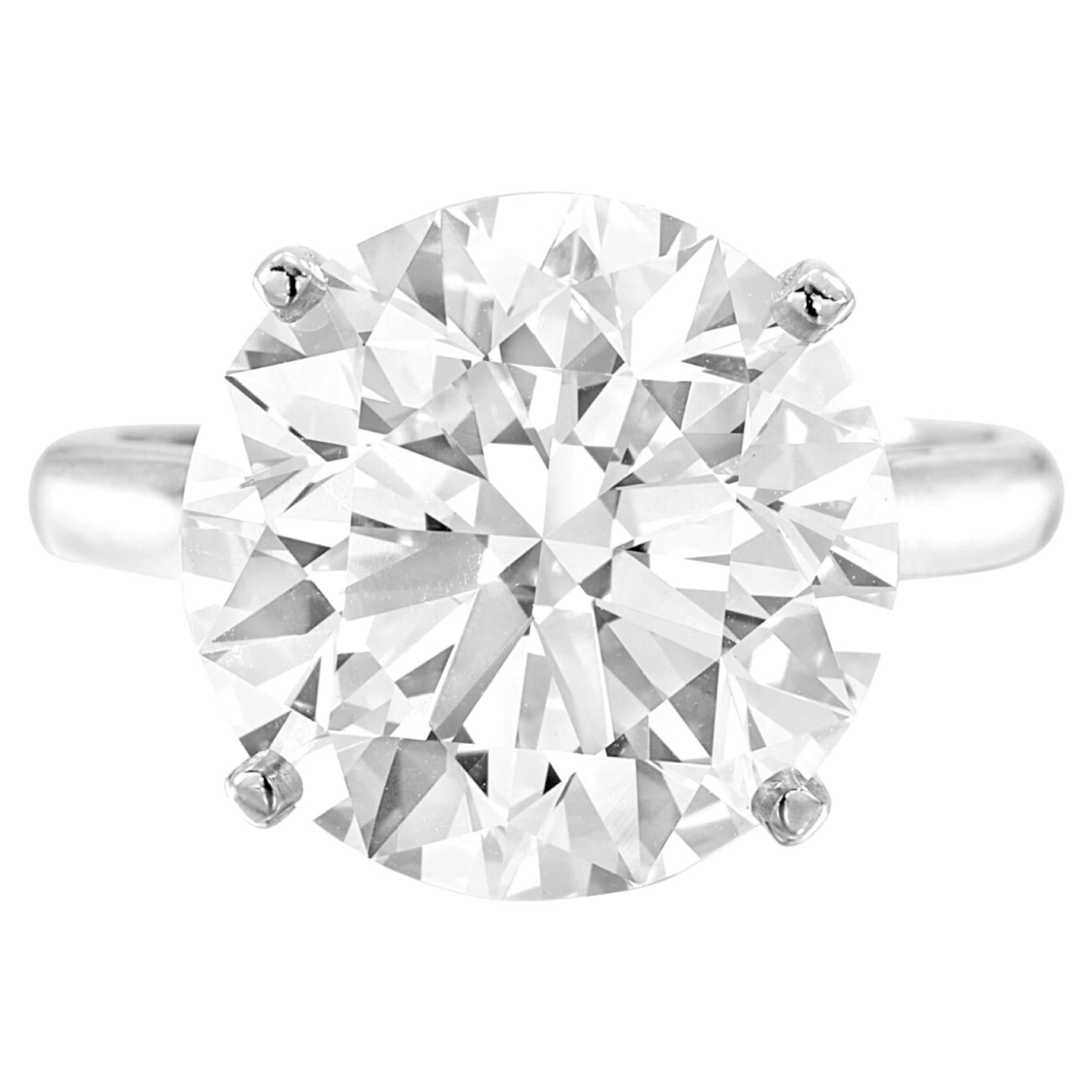 Anillo de diamantes de corte redondo de 4,15 quilates certificado por el GIA