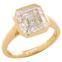 GIA-zertifizierter 4,15 Karat quadratischer Diamant-Verlobungsring mit Smaragdschliff