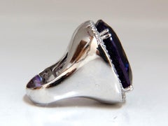 GIA Certified 41.52 Carat Natural Purple Amethyst Ring 18 Karat A+Mount