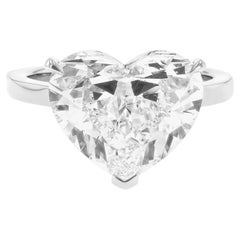 GIA Certified 4.16 Carat D Internally Flawless Type IIa Heart Diamond