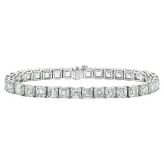 GIA Certified 41.62ct Asscher Cut Diamond Tennis Bracelet