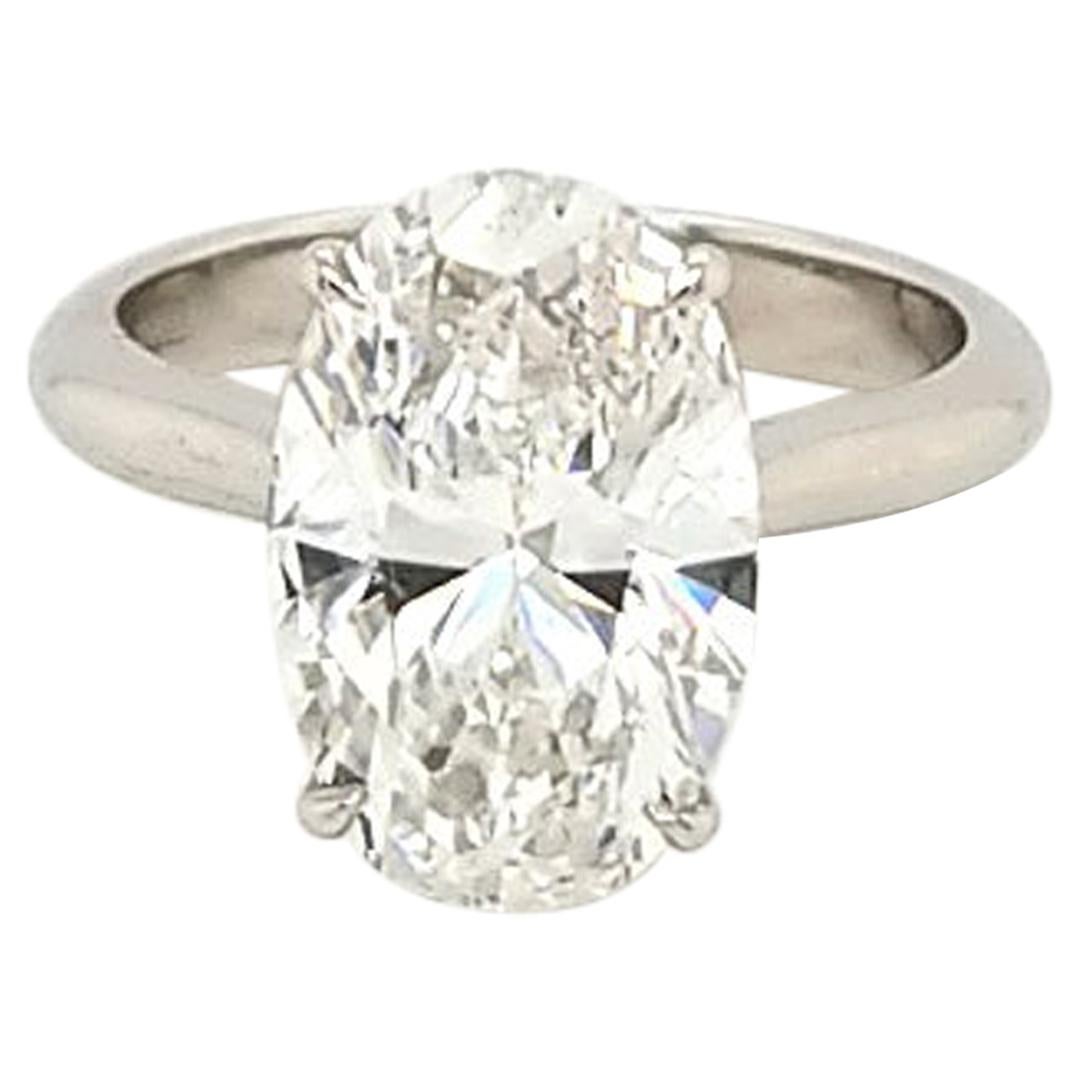 4.17 Carat OvalCut Diamond platinum Engagement Ring at 1stDibs 1