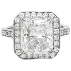 Bague en diamant radiant de 4,18 carats certifié GIA, G-VS2