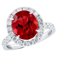 GIA Certified 4.18ct No Heat Ruby & Diamond Ring