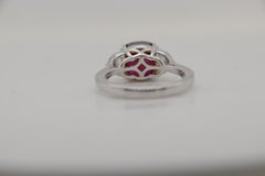 GIA Certified 4.19 Carat Burmese Ruby No Heat Ring in 18K Gold