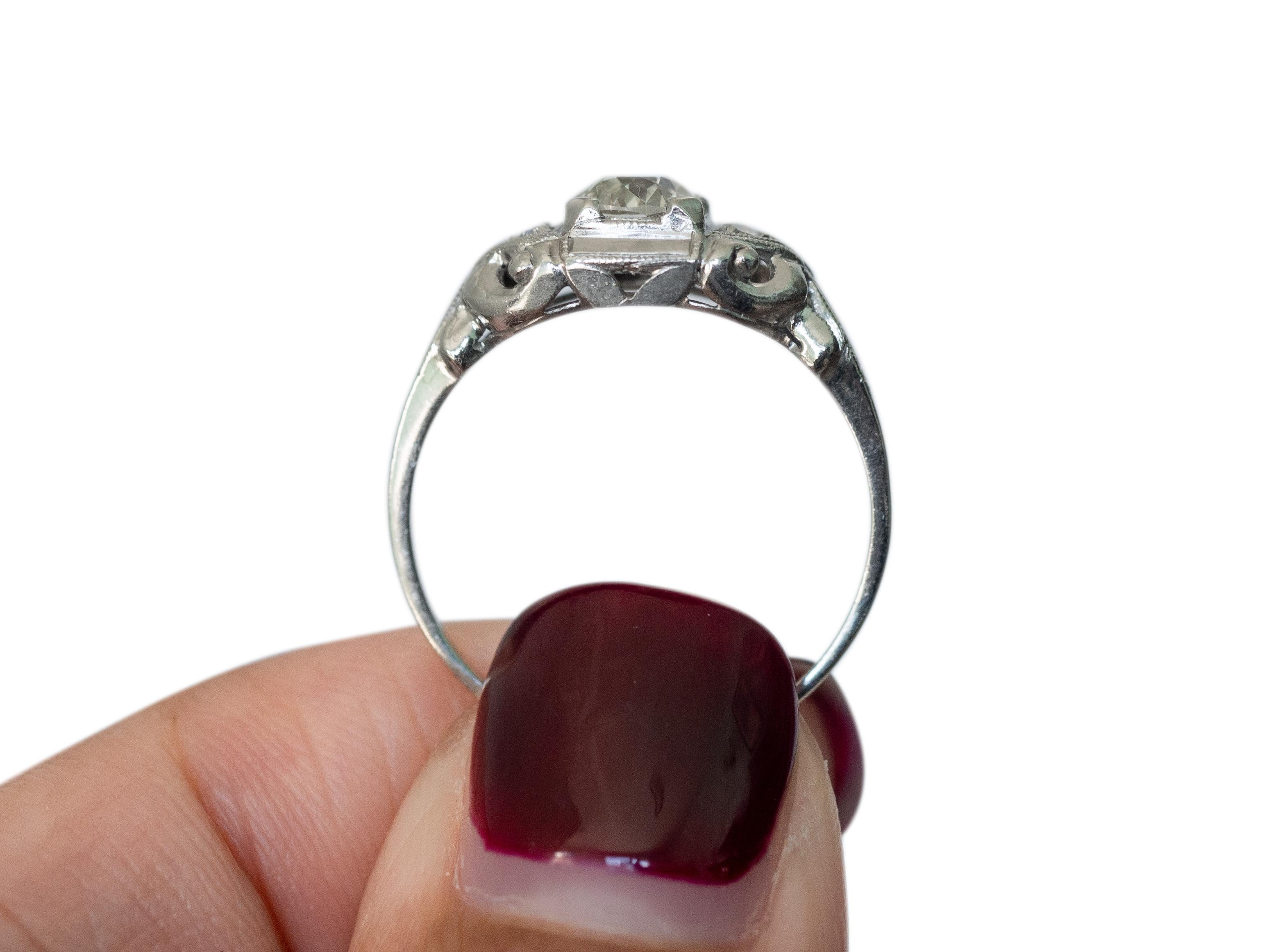Bague de fiançailles en platine avec diamants de 0,42 carat certifiés GIA Bon état - En vente à Atlanta, GA