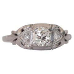 GIA Certified .42 Carat Diamond Platinum Engagement Ring
