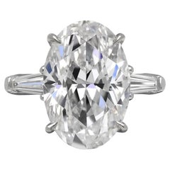GIA Certified 4.20 Carat Oval Cut Excellent Cut Diamond Ring TYPE 2A
