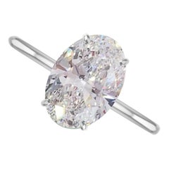 FLAWLESS GIA zertifizierter 2 Karat Diamantring mit ovalem Brillantschliff