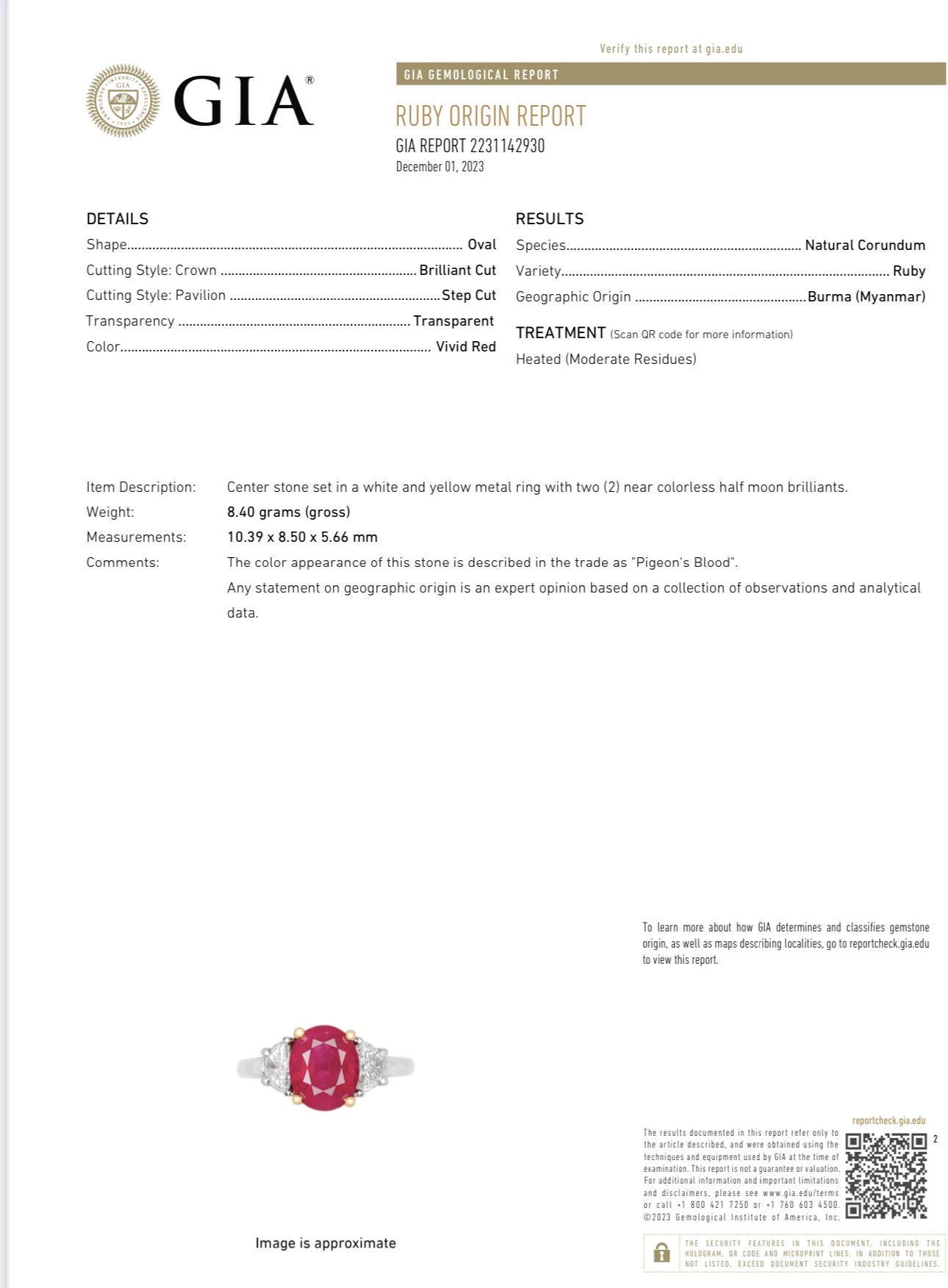 Moderne Bague de cocktail certifiée GIA de 4,22 carats de diamants Vivid Red Ruby en vente