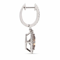 Boucles d'oreilles en diamant certifié GIA de 4,23 carats, taille princesse, de couleur Brown