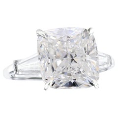 Bague en platine certifiée GIA avec diamant taille coussin de 4.23 carats