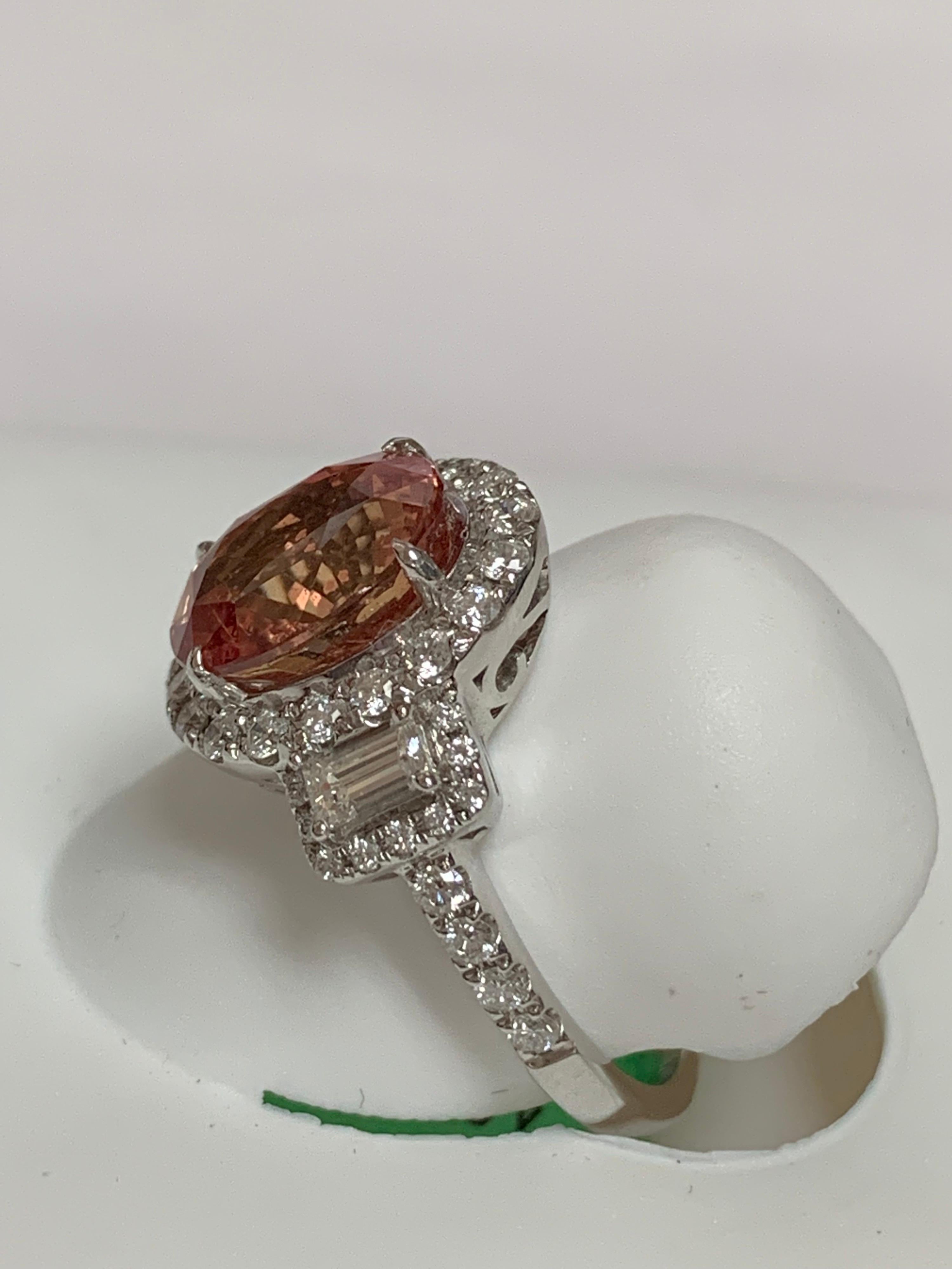 Artisan GIA Certified 4.23 Carat Padparadscha Sapphire Ring
