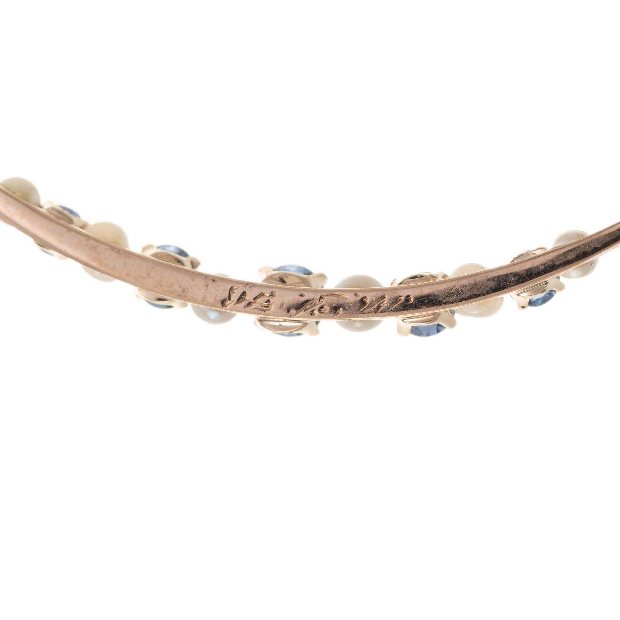 Halskette aus Gelbgold mit GIA-zertifizierten 4,25 Karat blauen Saphiren im Angebot 2