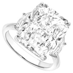 GIA Certified 4.27 Carat D Internally Flawless Radiant Cut Diamond Three-Stone
