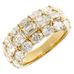 Bague habillée certifiée GIA de 4,27 carats d'émeraudes et de diamants de taille ovale