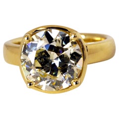 GIA Certified 4.28 Carats Old European Cut Solitaire