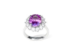 GIA Certified 4.28 Cts Pink Ceylon Sapphire (Natural, Unheated) 18K Gold Ring