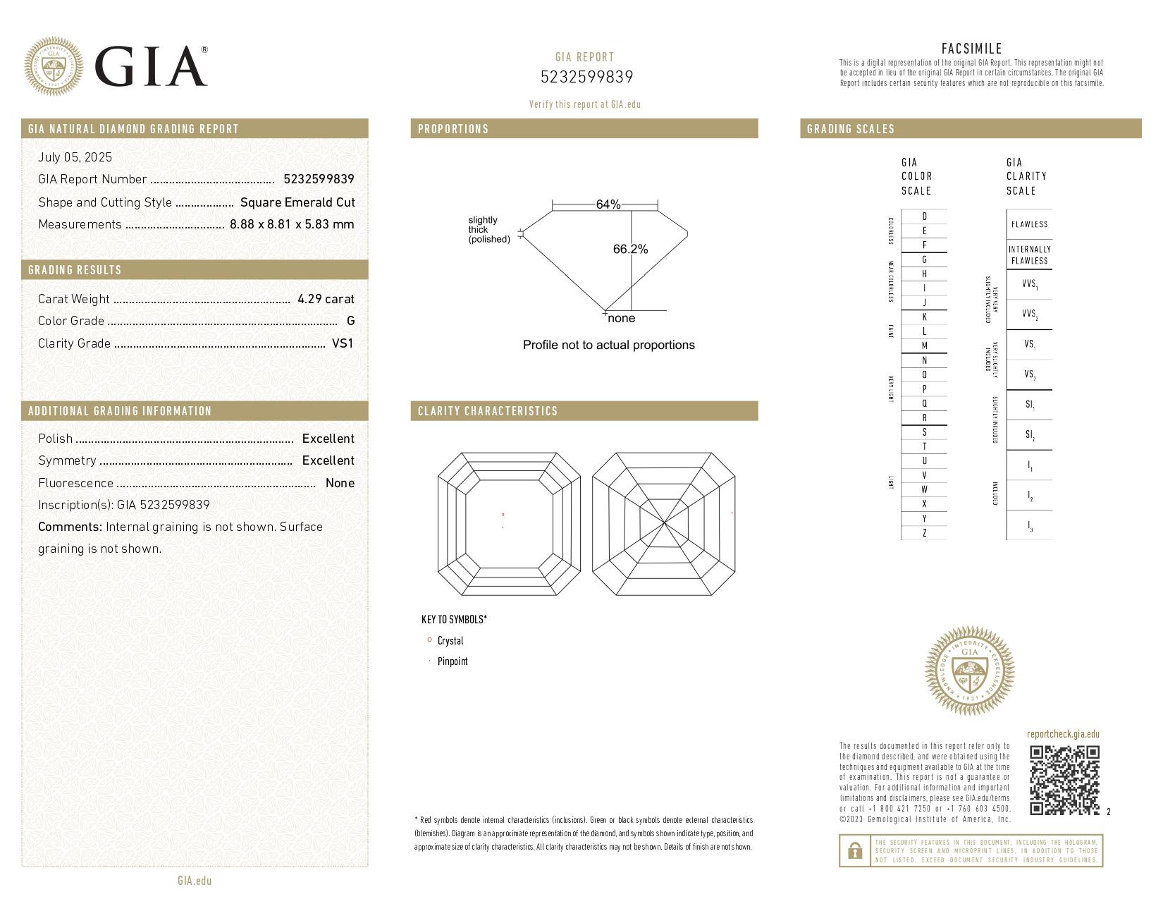 GIA-zertifizierter 4,02 Karat geschliffener Diamant F Farbe VVS2 Reinheit Ring in Platin (Carréeschliff) im Angebot