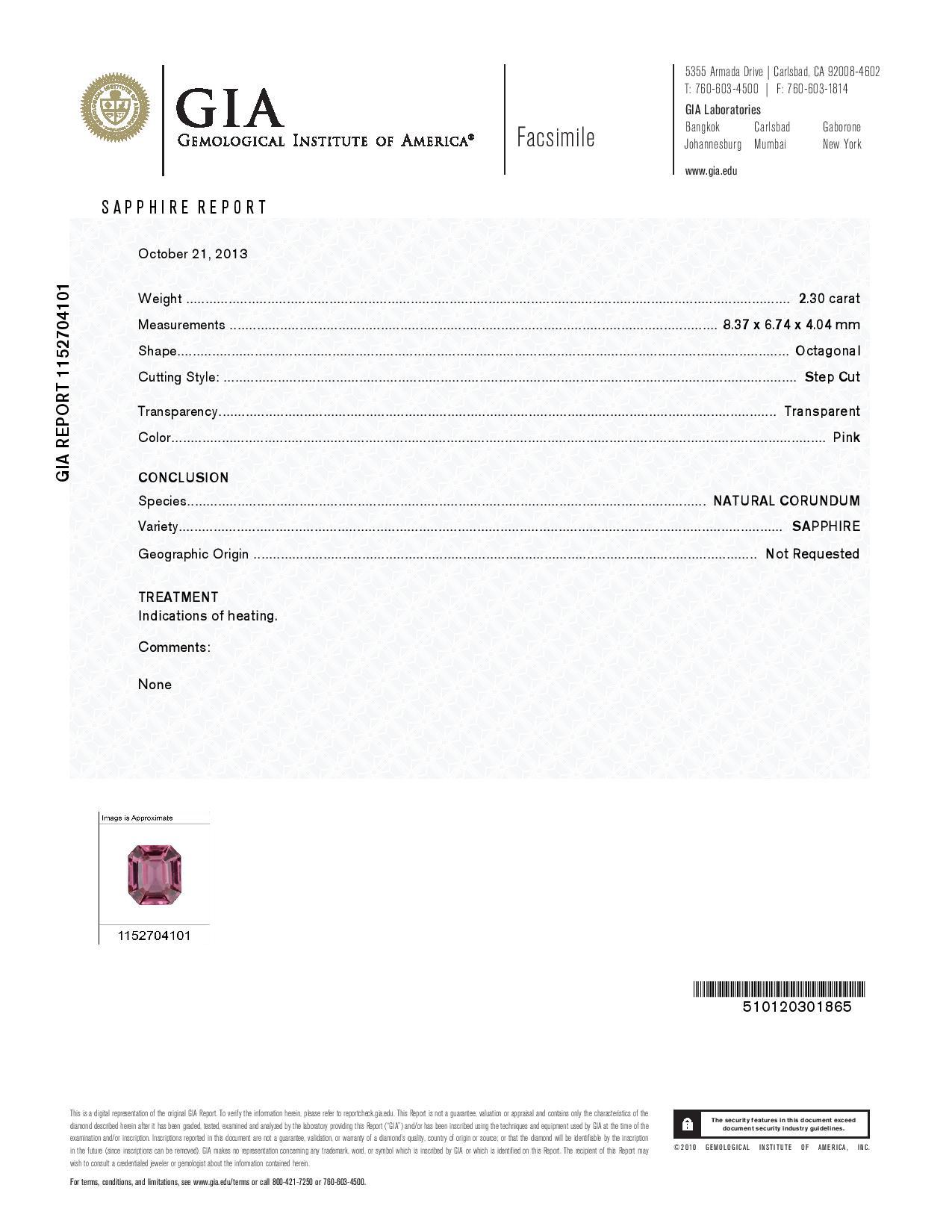 GIA Certified 4.30 Carat Pink Sapphire Diamond Platinum Dangle Drop Earrings For Sale 2