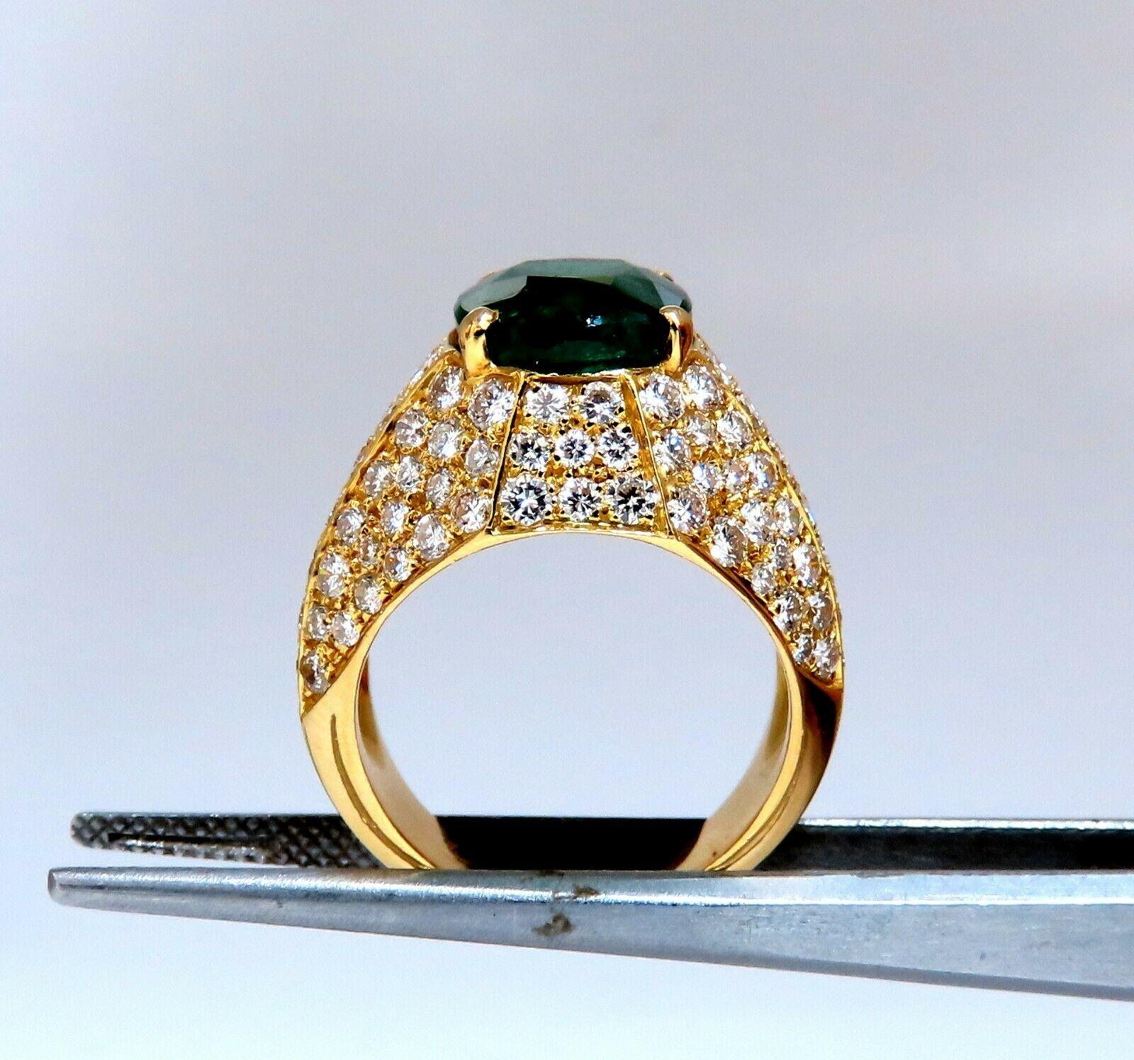 Oval Cut GIA Certified 4.30ct Natural Emerald Diamonds Ring 14kt