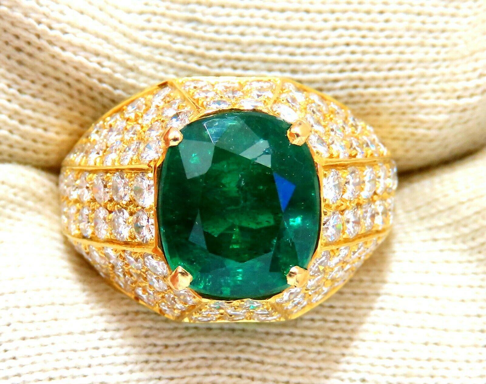 GIA Certified 4.30ct Natural Emerald Diamonds Ring 14kt 1