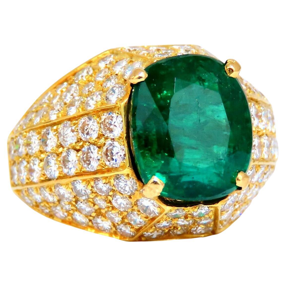 GIA Certified 4.30ct Natural Emerald Diamonds Ring 14kt