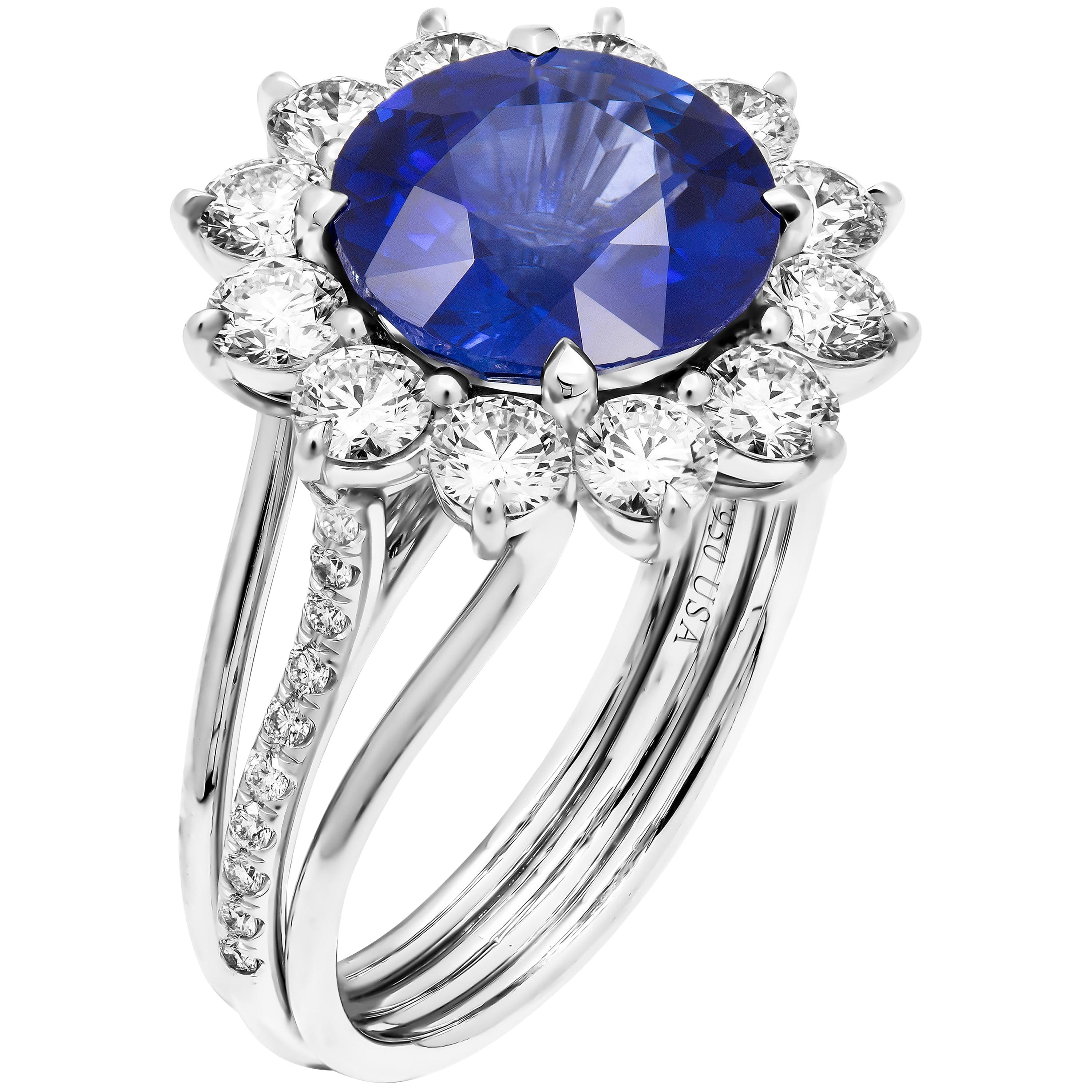 GIA Certified 3.60 Carat Sapphire Ring