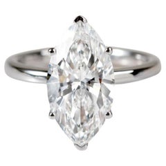 Bague en or 18 carats certifiée GIA 4,33 carats D/VVS2 Diamant en forme de marquise