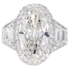 GIA Certified 4.34 Carat Oval Diamond Platinum Ring