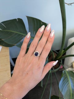 GIA Certified 4.3Ct Ceylon Sapphire Ring with Natural Diamond Accents: 14K Gold