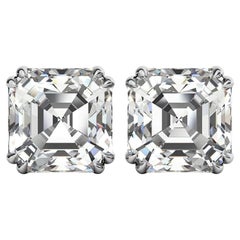 GIA Certified 44 Carat Asscher Cut Shape Diamond Studs