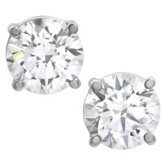 GIA Certified 4.44 Carat Natural Diamond Studs Exceptional Quality