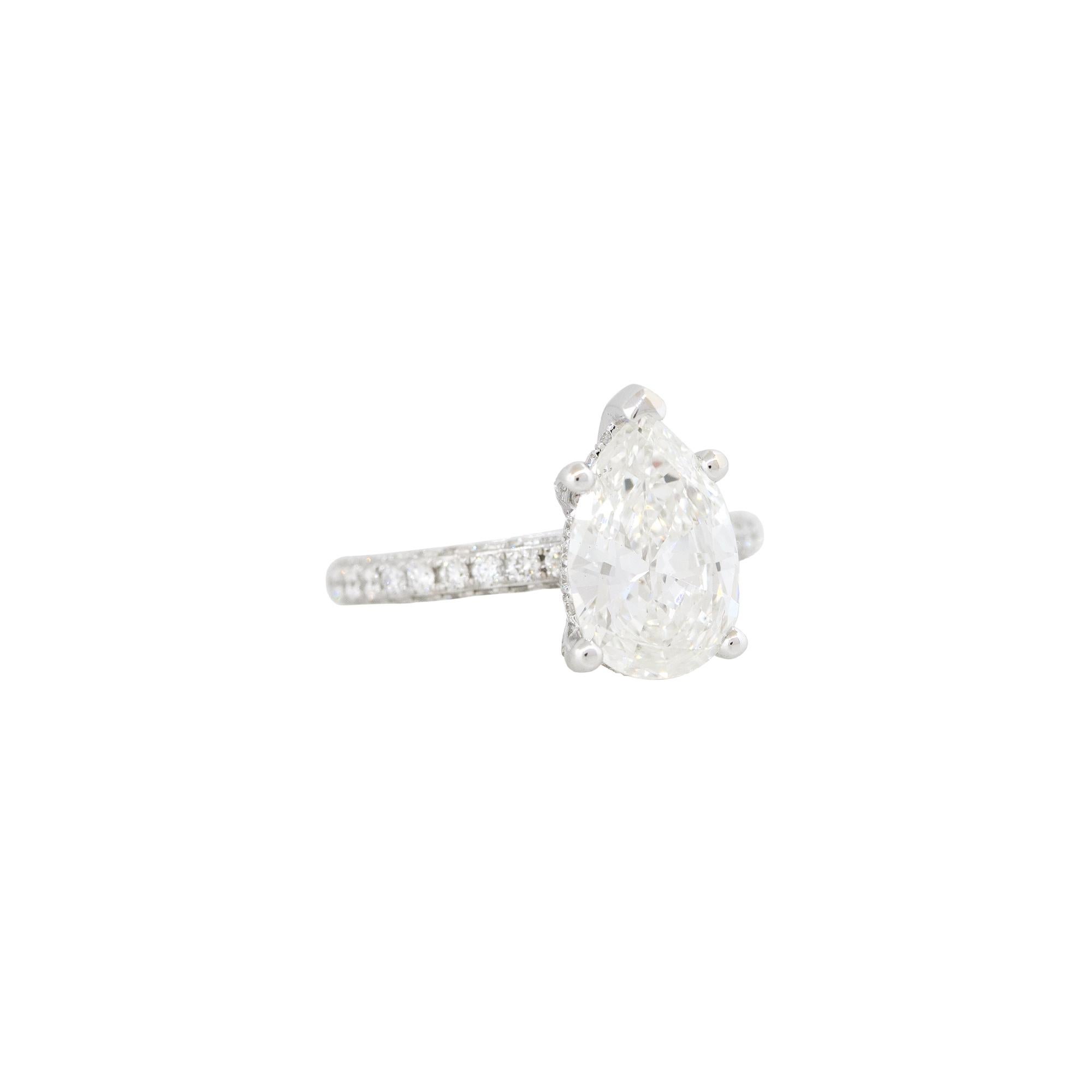 GIA-zertifizierter 4,45 Karat birnenförmiger Diamant-Verlobungsring 18 Karat auf Lager (Moderne) im Angebot