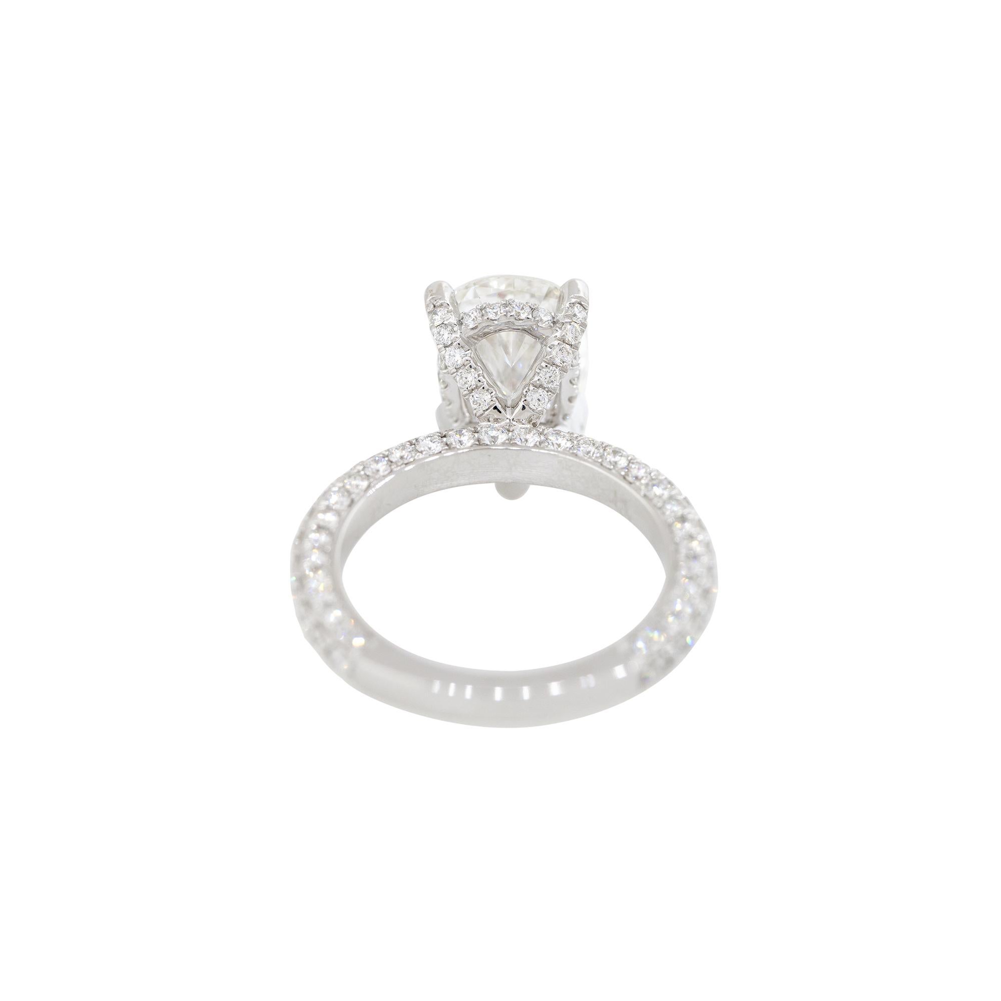 Pear Cut GIA Certified 4.45 Carat Pear Shaped Diamond Engagement Ring 18 Karat In Stock For Sale