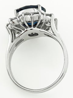GIA Certified 4.45 Carat Sapphire Diamond Engagement Ring