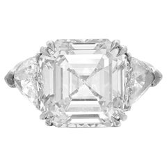 GIA-zertifizierter 4,47 Karat quadratischer Diamantring mit Smaragdschliff FLAWLESS E COLOR