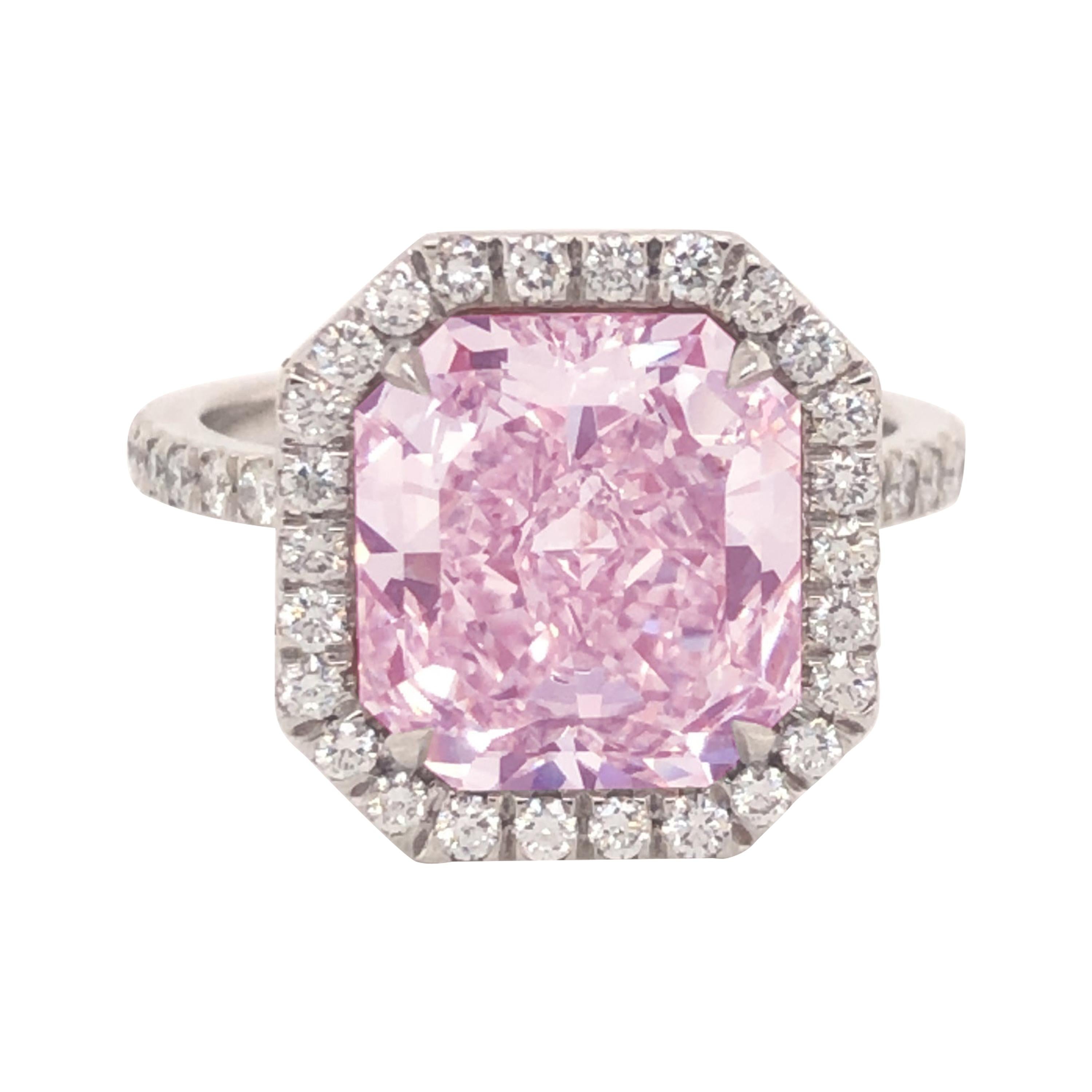 ROC DIAMOND GIA Certified 4.48 Carat Pink Diamond Ring