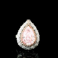 GIA Certified 4.49 Carat Faint Pink VVS1 Clarity Diamond Ring