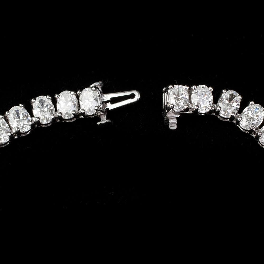 GIA Certified 45 Carat Oval Shaped Diamond Riviera Necklace In New Condition For Sale In New York, NY