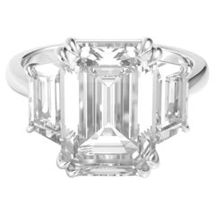 GIA-zertifizierter 4,01 Karat Diamant im Smaragdschliff F Farbe VVS2 Reinheit in Platin
