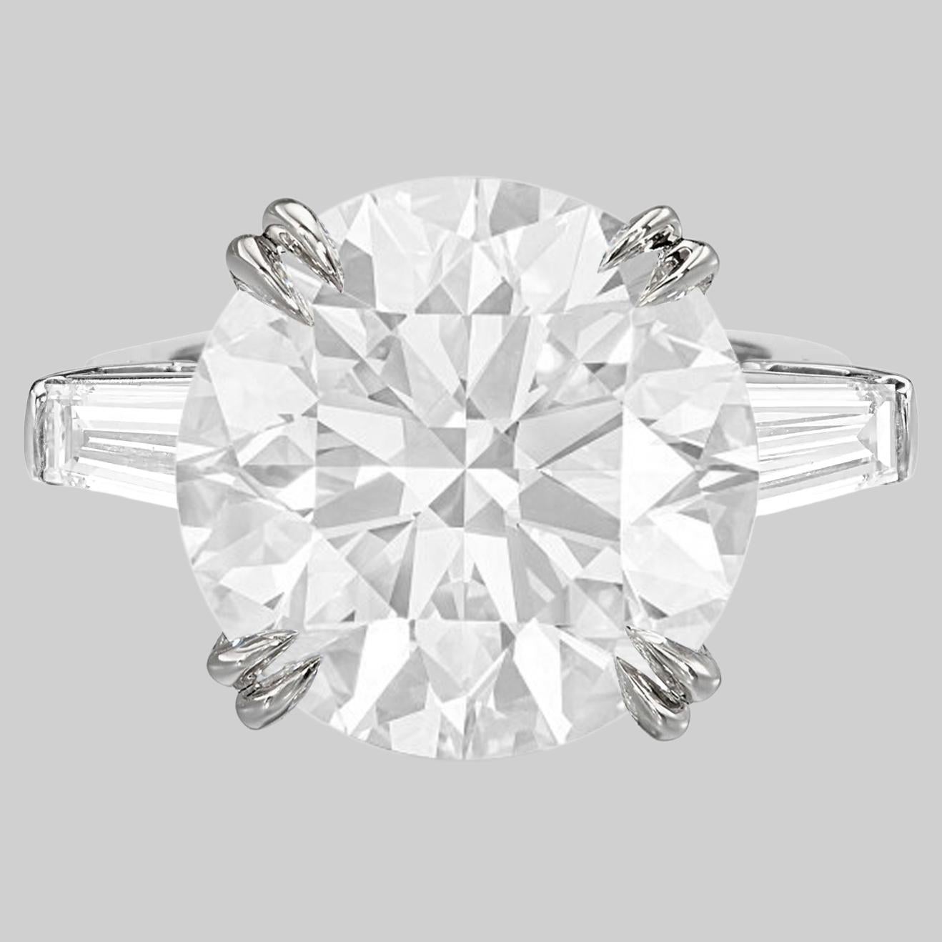 Contemporary GIA Certified 4.50 Carat Round Diamond Platinum Ring Triple Excellent Cut For Sale