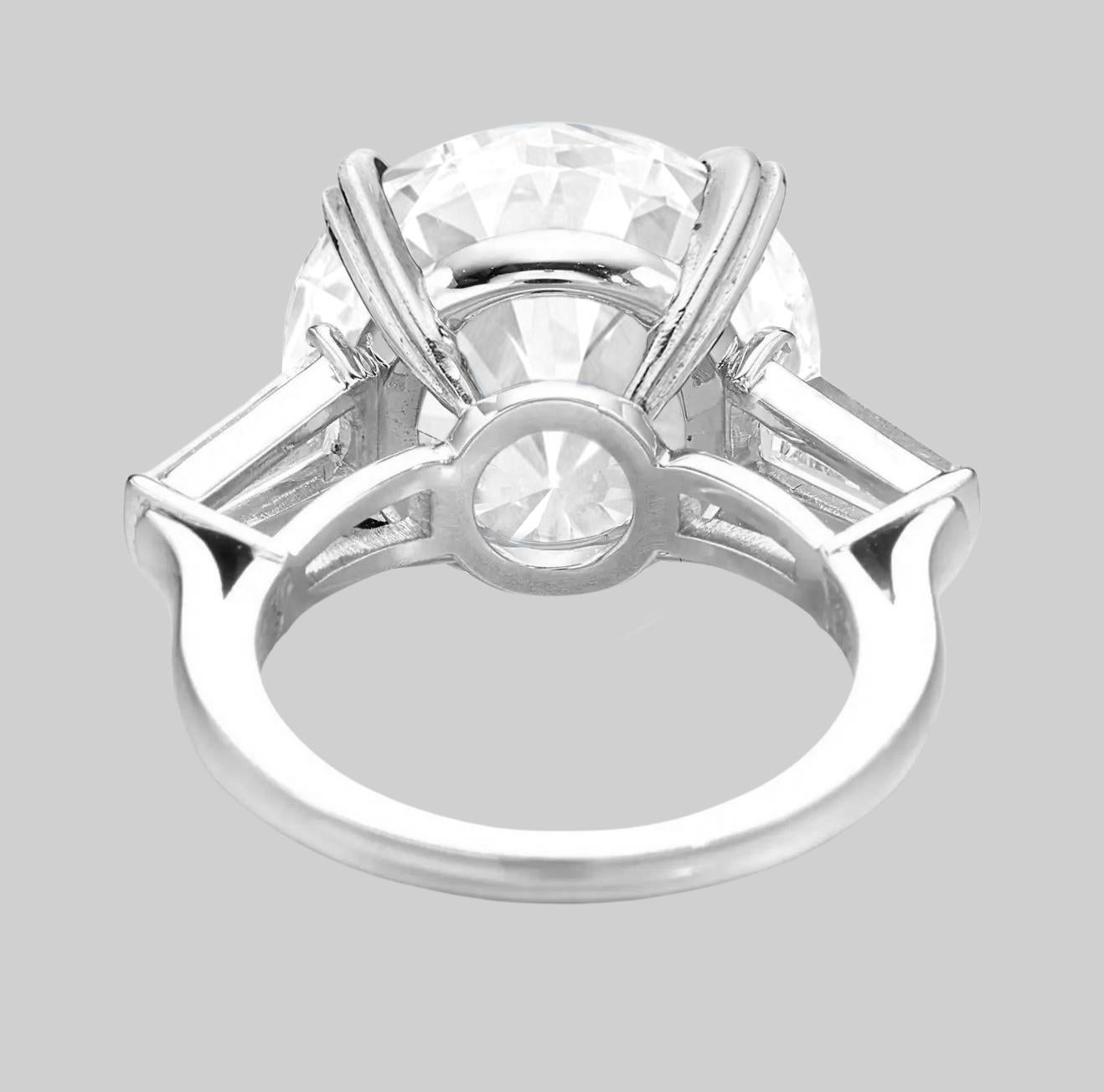 Round Cut GIA Certified 4.50 Carat Round Diamond Platinum Ring Triple Excellent Cut For Sale