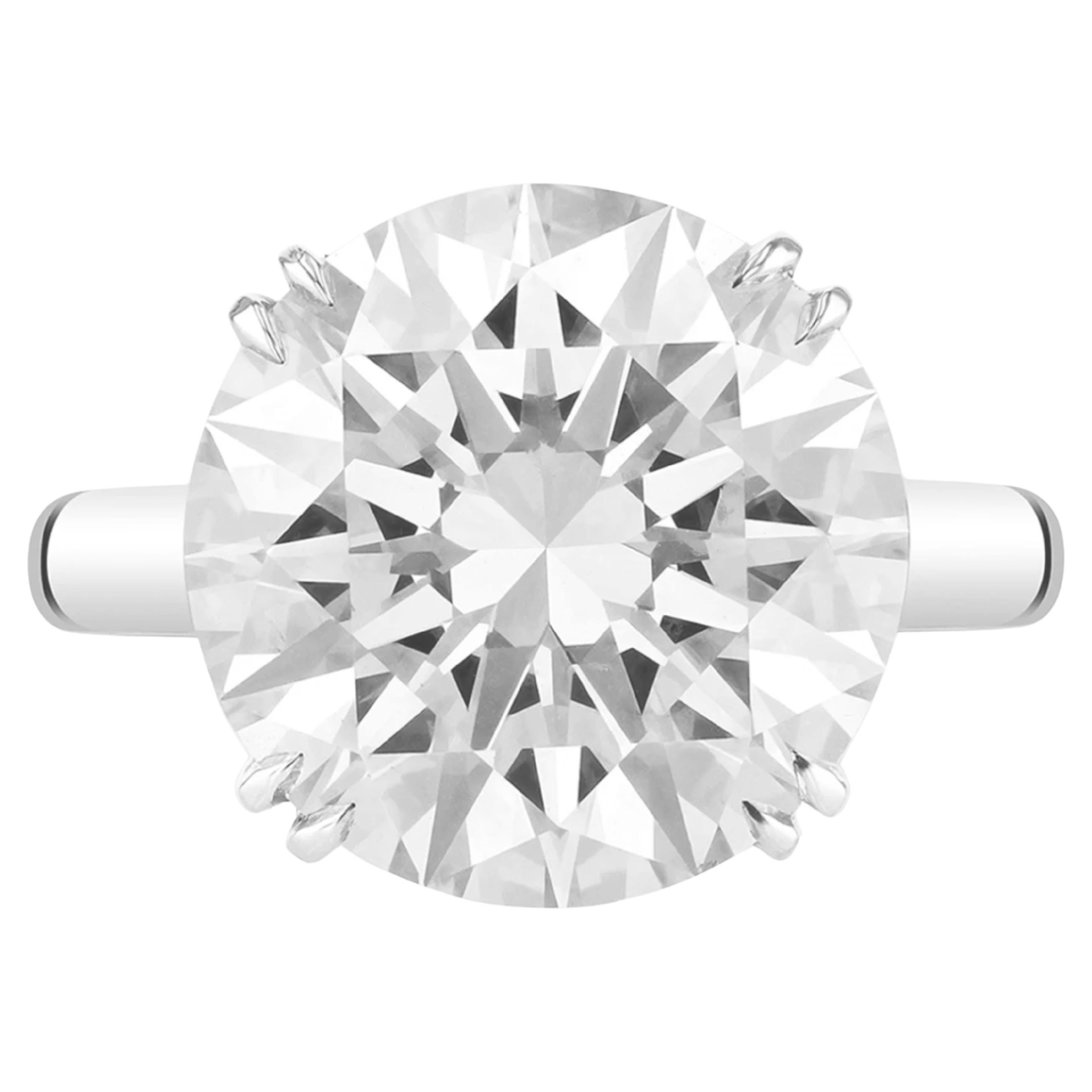 Contemporary GIA Certified 4.51 Carat Round Cut Diamond Solitaire Ring For Sale