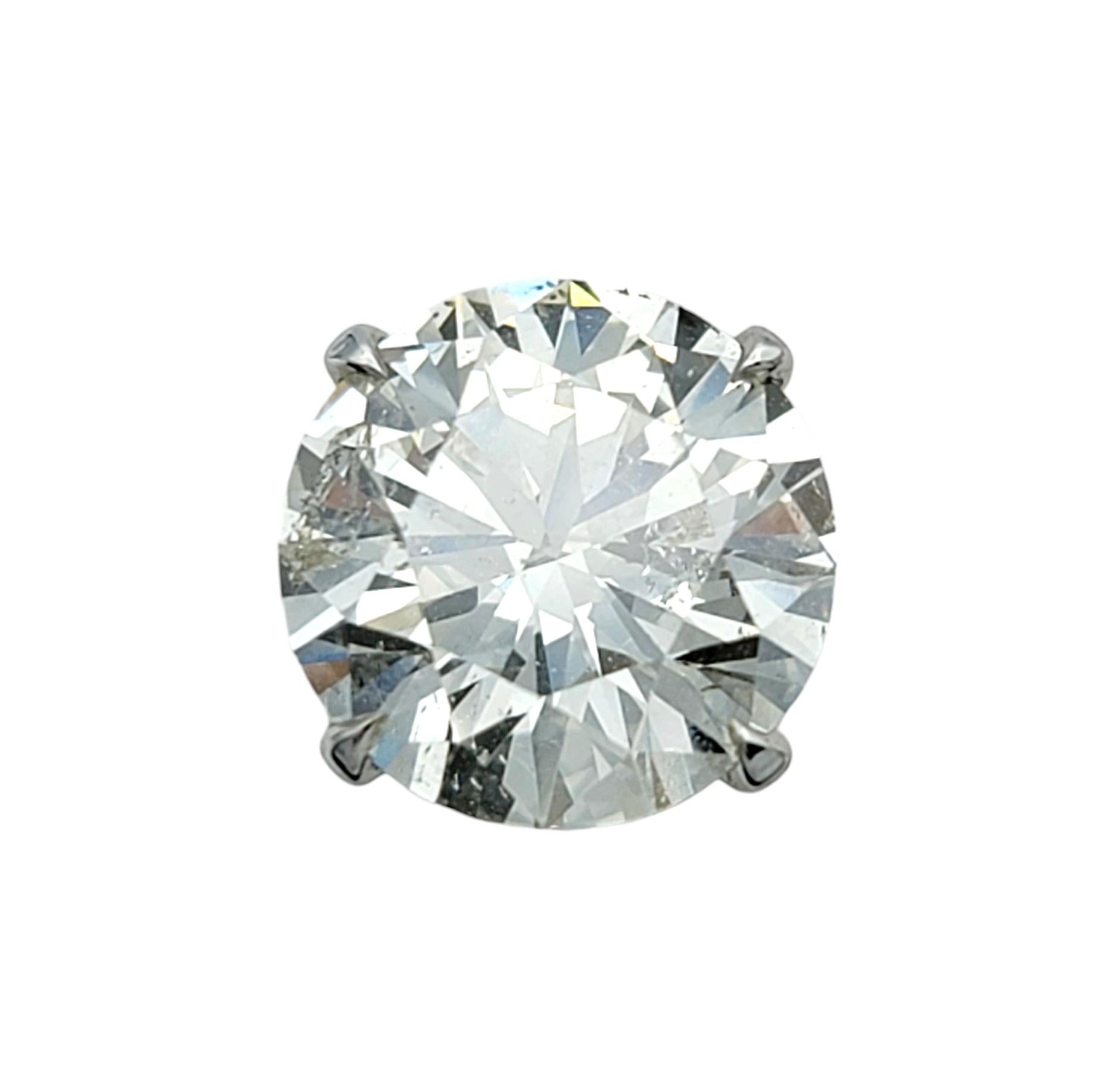Contemporary GIA Certified 4.51 Carat Total Round Diamond Solitaire 18 Karat Stud Earrings For Sale