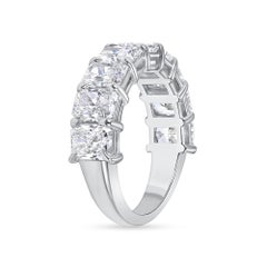 GIA Certified 4.51 Ctw. Radiant Cut Diamond Half Eternity Band in Platinum