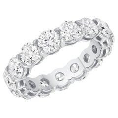 GIA-zertifiziert 4,51 CTW. Rundes Brillant-Diamantband für die Ewigkeit aus Platin
