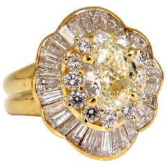 Bague ballerine prime en or 18 carats avec diamant jaune naturel de 4,51 carats certifié par le GIA