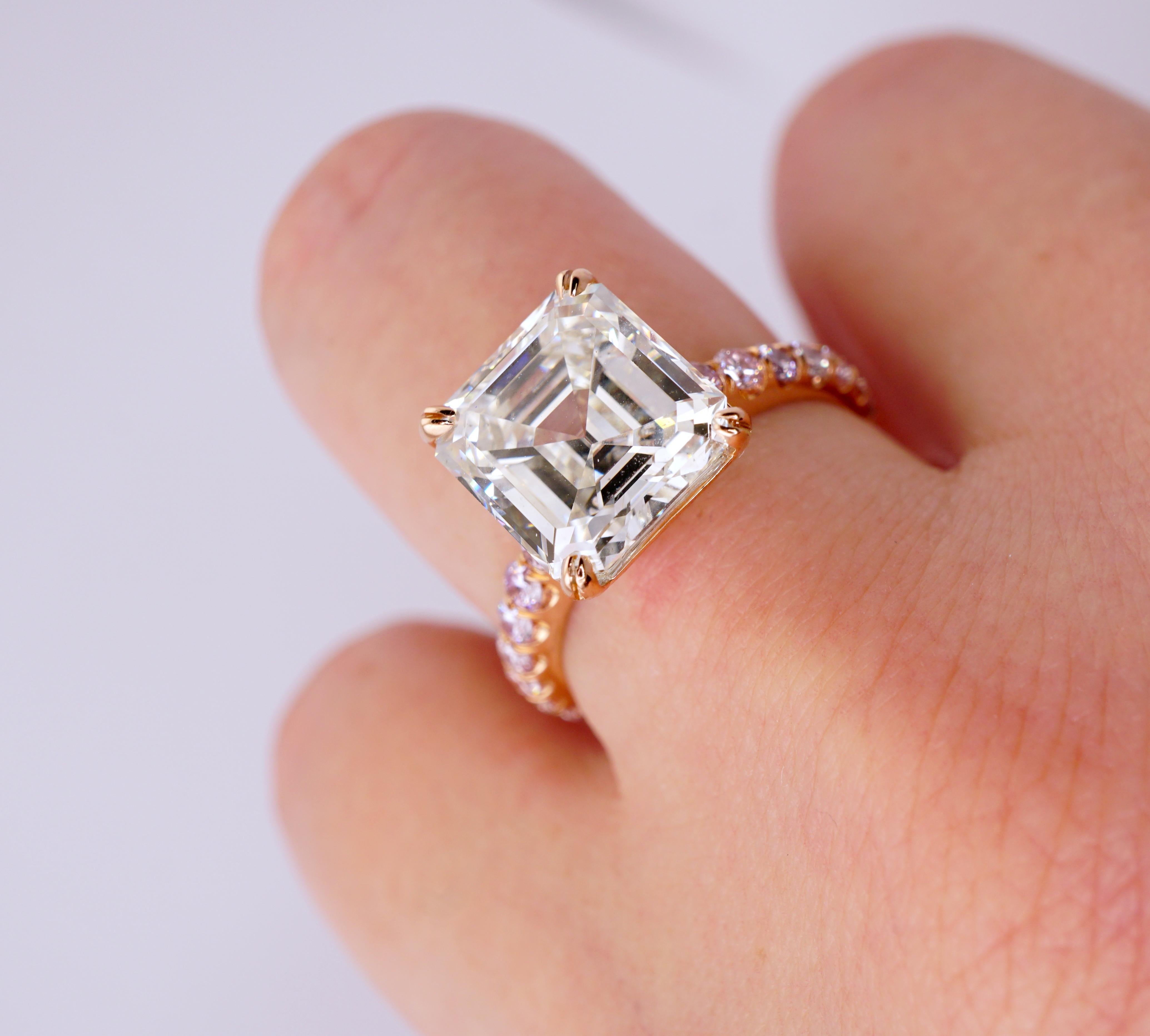 asscher cut pink diamond