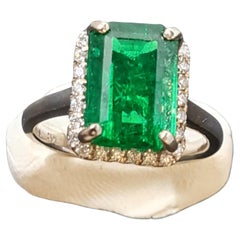 GIA Certified 4.54 CT Zambian Emerald Ring